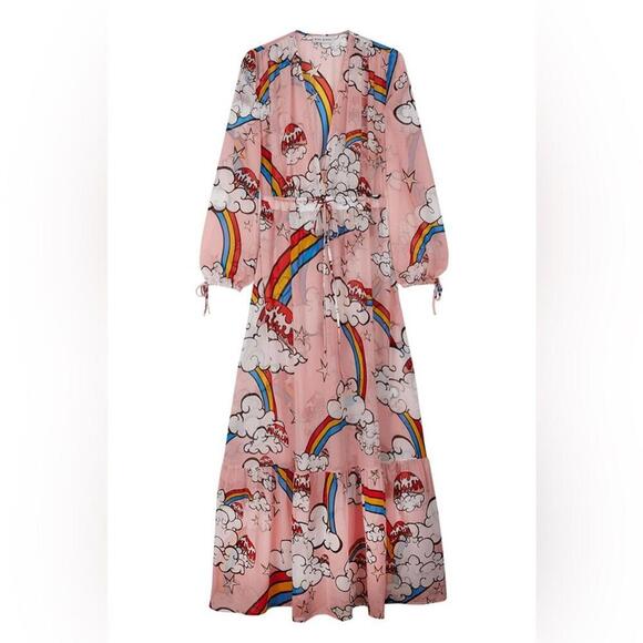 Mira Mikati Rainbow Ray Printed Dress, Size 2 - Picture 7 of 9